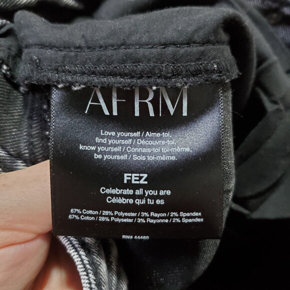 AFRM Fez Straight Leg Carpenter Jeans Hi-Rise Utility Acid Wash Women 28 x 30.5" - Picture 9 of 14